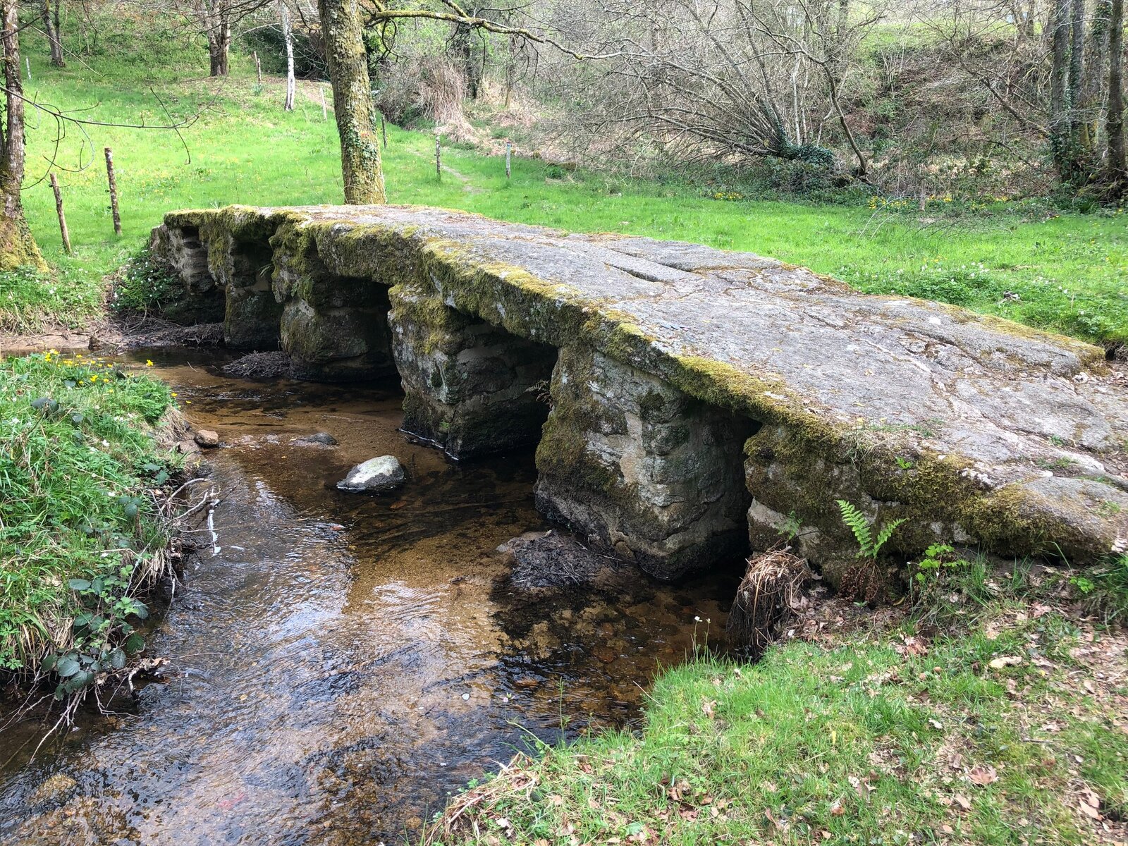 Pont de pierre ancien au-dessus de la Couze